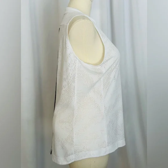 Adidas White Mesh Sleeveless Top with Triple Stripe Back (1049) - Picture 5 of 12